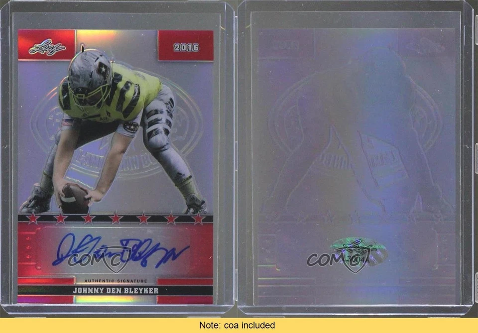2016 Leaf US Army All-American Bowl Metal 1/1 Johnny Den Bleyker #56 Auto 0b2 - Image 3 of 3
