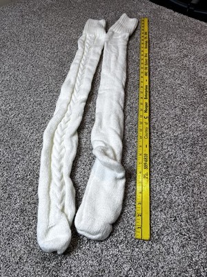 NEW Women Crochet Knit Ribbed Leg Warmers Solid Knee High Winter Boot Wool Sock 