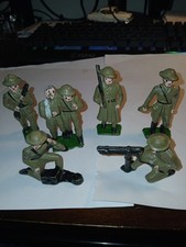 Set of 6 Cast Iron Toy Soldiers, WWI, Vintage