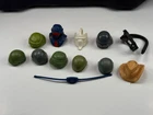Vintage GI Joe Helmet Head Gear Accessory 12pc Lot Oxygen Mask Original 1980s
