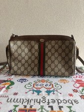 GUCCI GG Supreme Shoulder Bag Sherry Line Authentic Leather Crossbody
