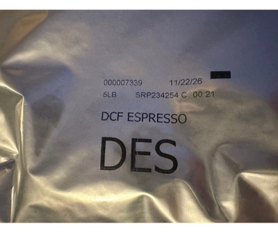Starbucks 5lb Bag Decaf Espresso Beans Whole BB 11/22/2026 New Never Opened