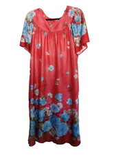 Plus 1X Anthony RIchards dark pink floral housedress/nightgown. Excellent cond