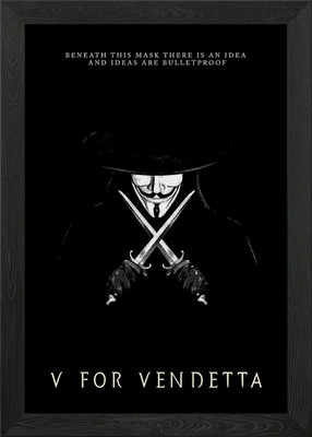 V For Vendetta Framed Wall Art Poster Canvas Print Picture