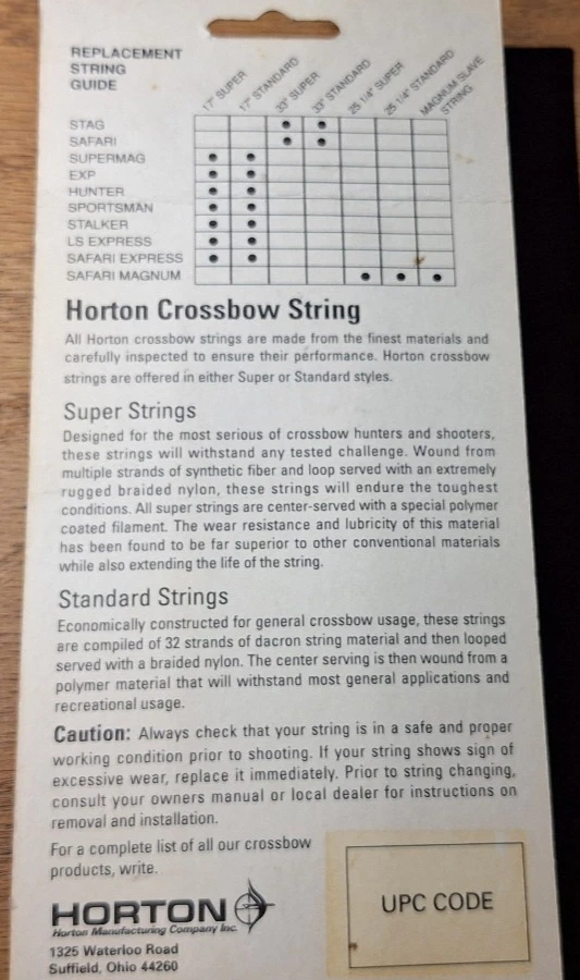 Cuerda Ballesta Horton 17" Estándar (ST0350) Foto 2 de 2