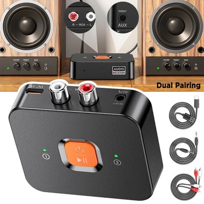 Bluetooth 6.0 Empfänger Wireless Audio HiFi Musik Adapter AUX RCA Plug & Play