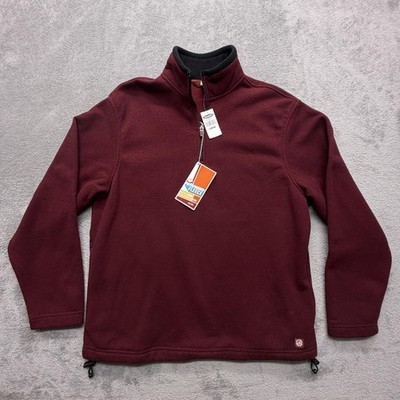 Old Navy Sweatshirt Mens L Red Mock Neck Pullover 1/4 Zip Fleece Performance