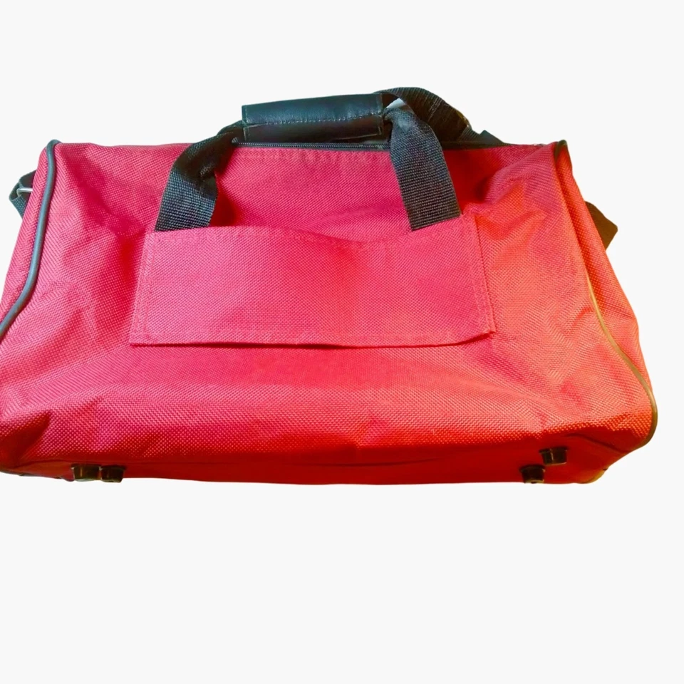 Pierre Cardin Red Travel Bag Black Straps Handles - Image 3 of 4