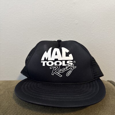 Vintage Mac Tools Racing Hat Cap Snapback Foam Trucker 80s Mechanic Car Dad Rope