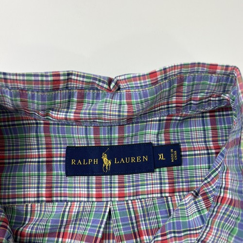 Polo Ralph Lauren Button Down Shirt Men's Pastel Plaid Long Sleeve Mens XL - Picture 5 of 11