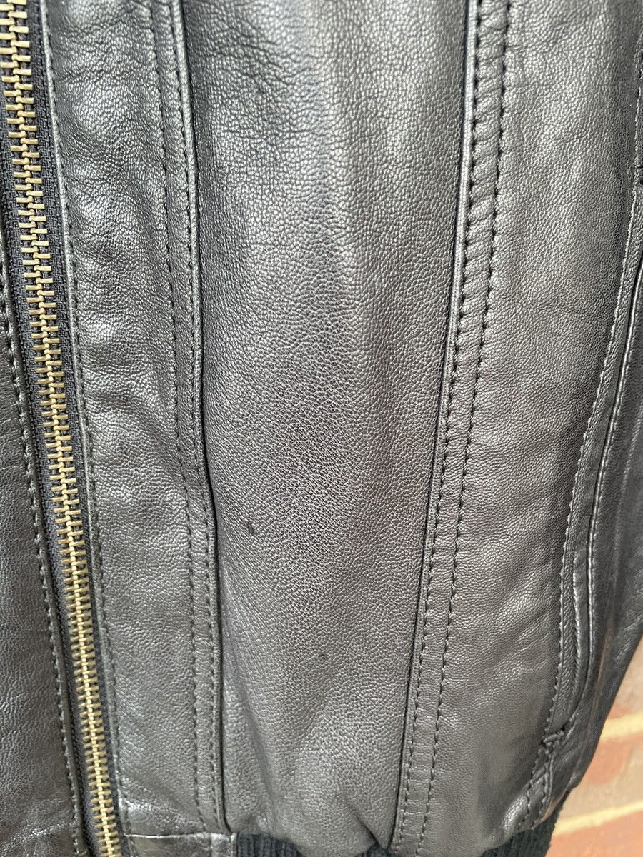Jack&Jones Black leather jacket Large | eBay