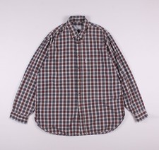 Vintage Men's Valentino Jeans Checkred Button Up Long Sleeve Shirt Size L-XL