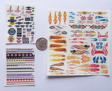 HO SLOT CAR Waterslide DECALS,CHEVY Nova SKULLS FLAMES Hooker Headers GULF WOW