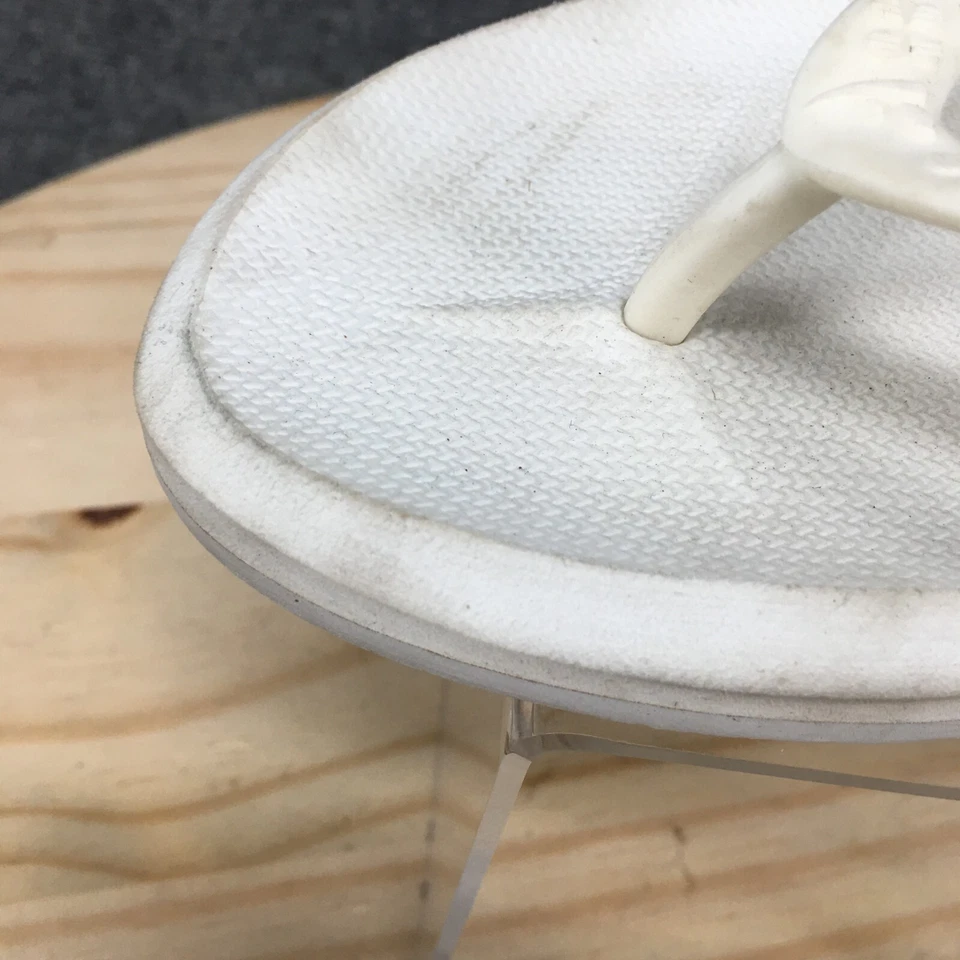 Босоножки Flojos женские 7-8 шлепанцы белые повседневные комфортный носок туфли на плоской подошве с открытым носком - Изображение 4 из 4