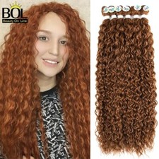 Curly Hair 3PCS/ Pack100g Synthetic Orange Extensions Curls Hair Water Weaving