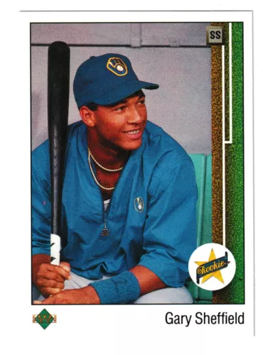 1989 Upper Deck #13 GARY SHEFFIELD RC ***** UPSIDE DOWN SS ERROR ***** RARE CARD