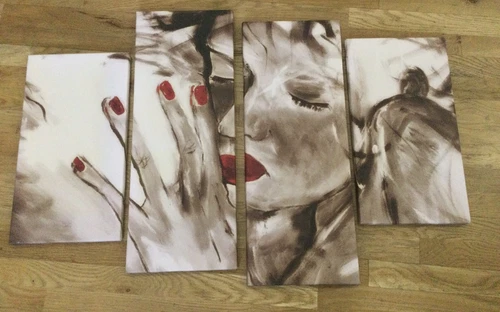 LADY RED LIPS  MULTI CANVAS WALL ART