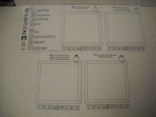 Really Good Stuff Teamwork Character Traits 9 Piece Laminated Set 2003 New Rare! - Picture 3 of 4