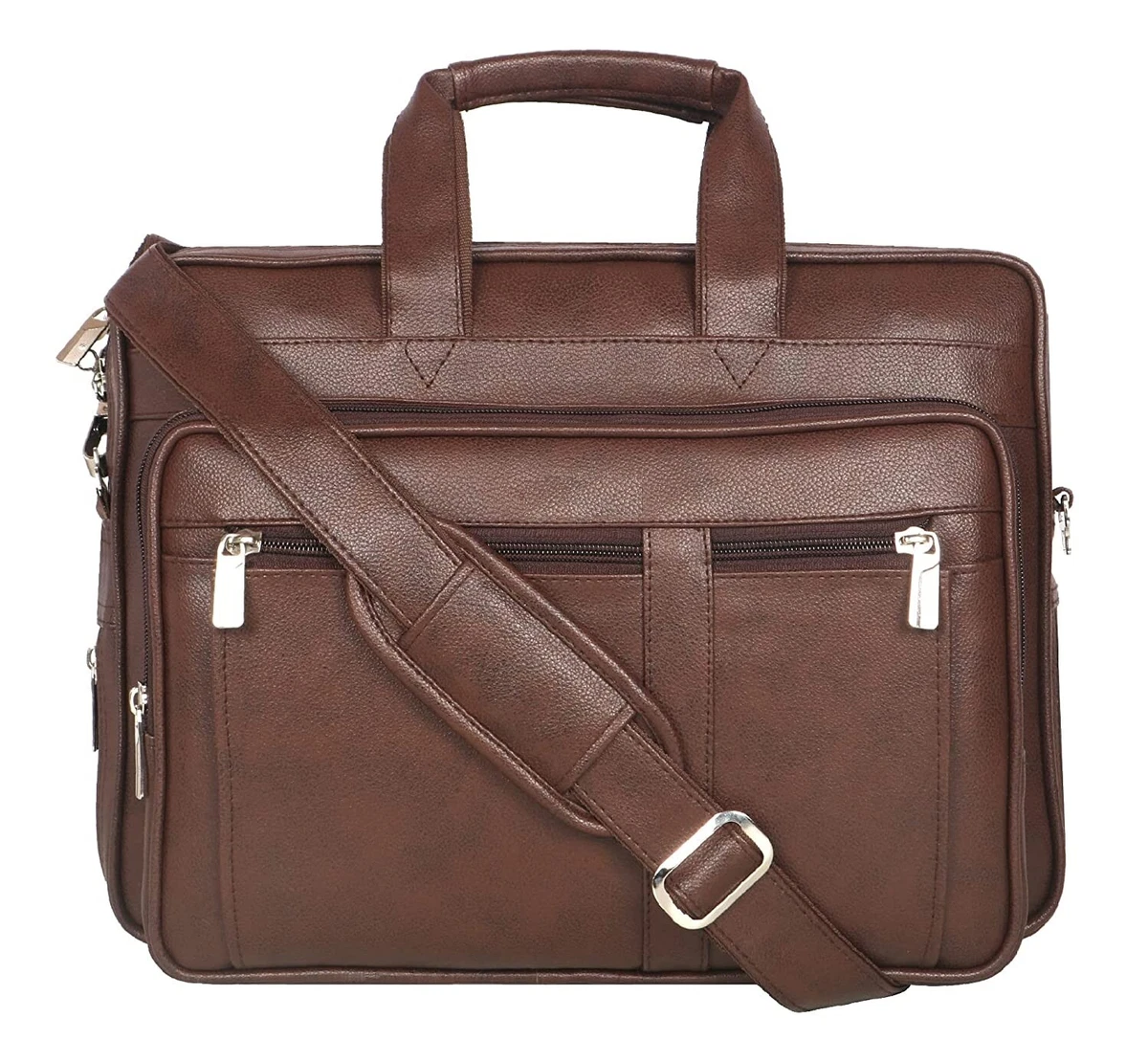 Leather Executive Formal Office Bag Color Brown For Laptop & MacBook