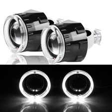 2x 2.5 inch LED HID Bi-Xenon Headlight with Projector Lens for Retrofitting White