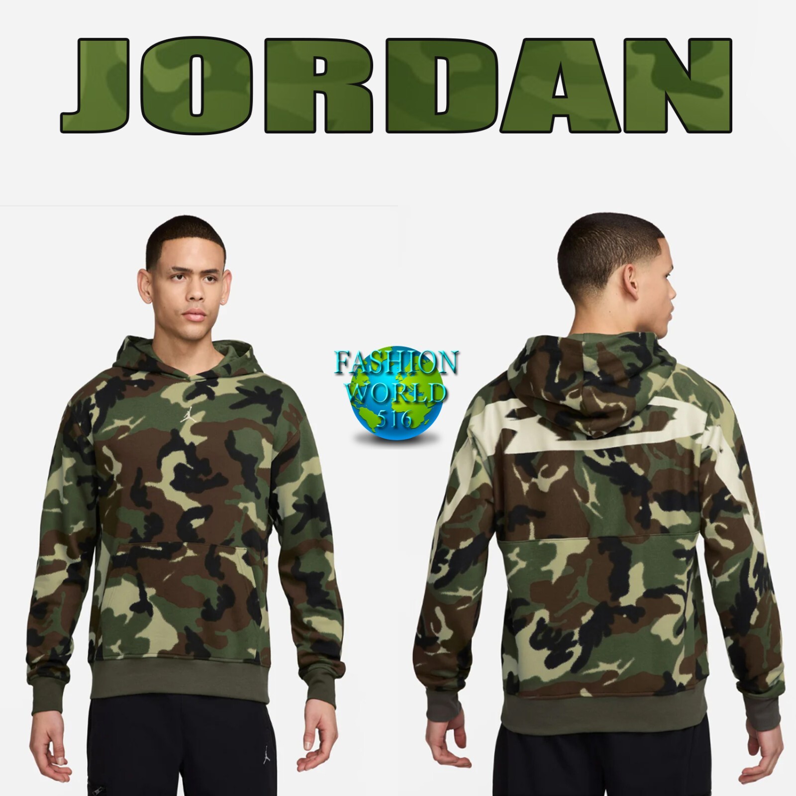 Nike Jordan MVP Statement Camo Pullover Hoodie for Men Size Medium FV7434 380-image
