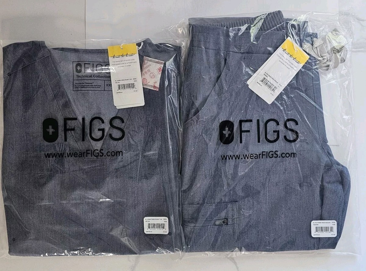 Figs Women's Heather Denim Scrub Set Top & Pants YOU SELECT THE