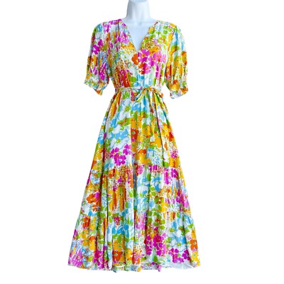 sleeved midi dress Black Floral Long Sleeve Maud Midi Dress