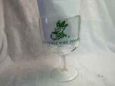 Vintage Mountain Dew Thumbprint Glass Clear Goblet "IT’LL TICKLE YORE INNARDS!"