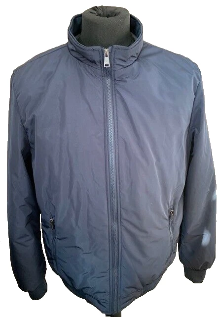 Faux Fur Lined Blue Men's Casual Jacket Size Medium