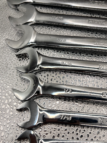 HDX 9 Piece SAE Combination Wrench Set Chrome Finish 15 Degree Offset - Picture 3 of 10