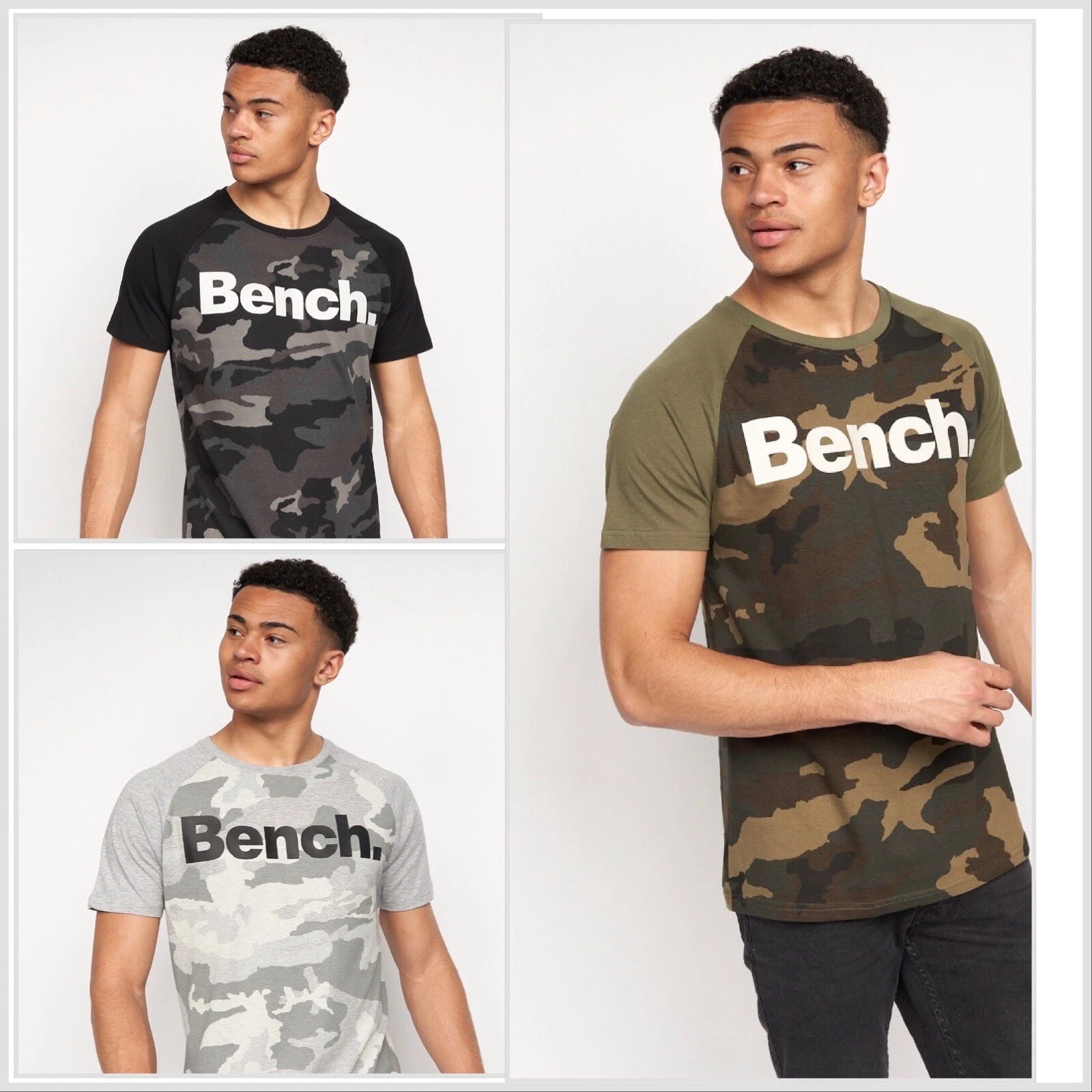 ✅Mens BENCH T Shirts Fashion Printed Small upto XXL ✅Crew Neck Camo ✅ Print✅ NEW