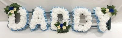 MYSILKFLOWERS DADDY Artificial Silk Funeral Tribute Any 5 Letter Name Flower Wreath AUNTY