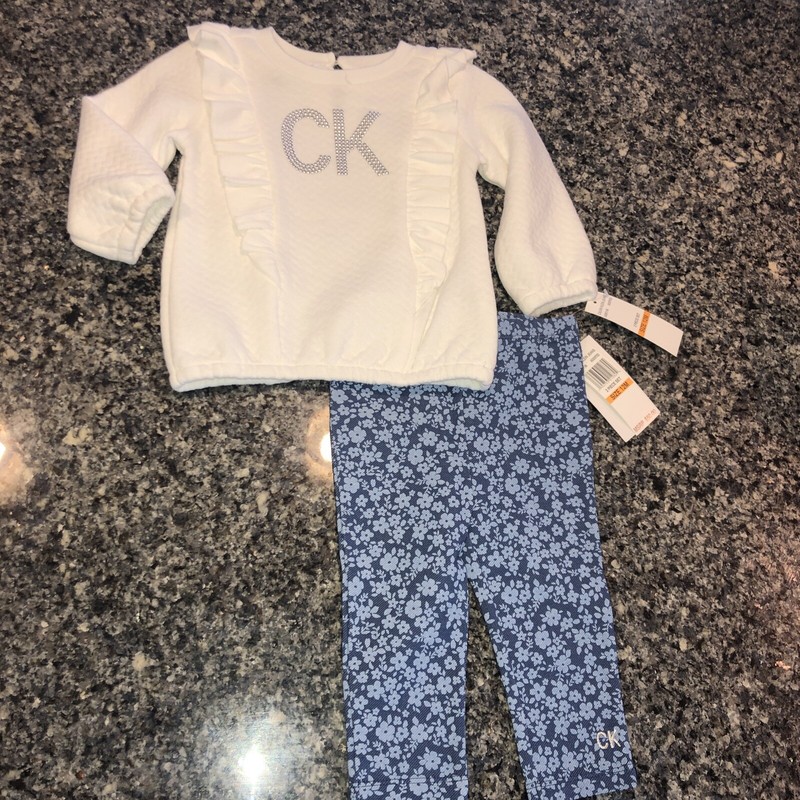 NWT: Baby Girl’s Calvin Klein Outfit. Size 12 Months