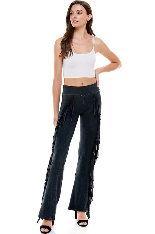 T-Party Fold Over Waist Mineral Wash Fringe Pants Charcoal Large
Opens in a new window or tab