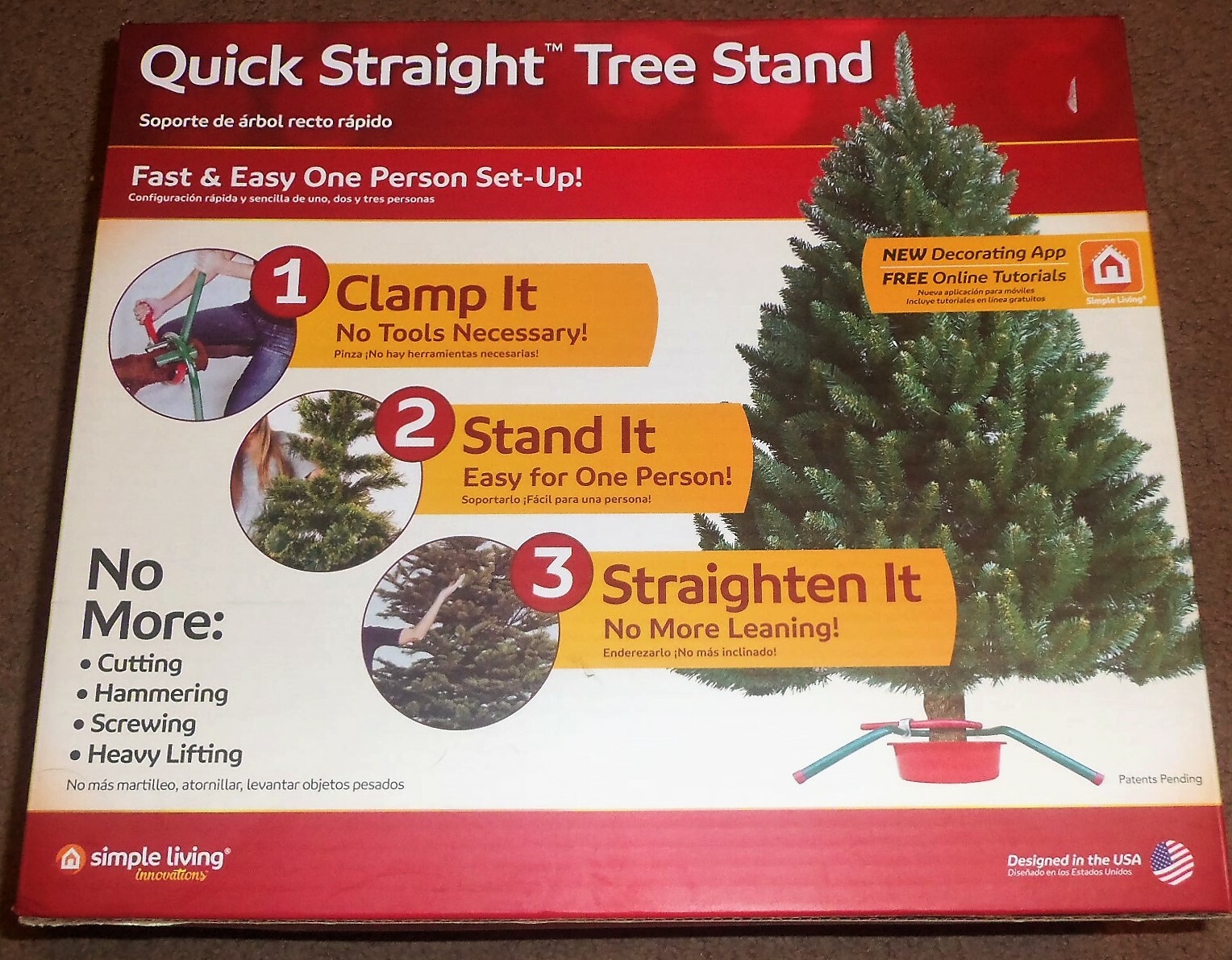 NEW NIB Quick stand Straight Christmas Tree Stand Simple Living 1