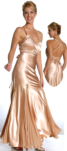 GLAMOURÖS SLIP-KLEID DAMEN KLEID ABENDKLEID ABIKLEID CHAMPAGNER Gr.40 NEU €299