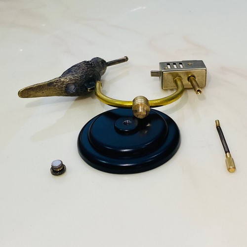 Hand Engraved 1940 Antique Copper Bird Desktop Semi-Automatic Kerosene Lighter - Picture 7 of 12
