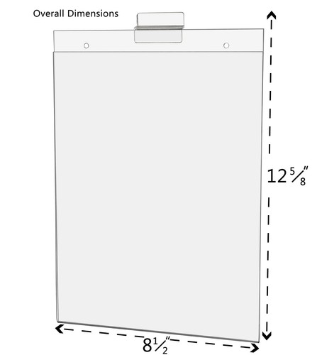 Ad Frame with Slatwall Attachment 8 1/2"W x 11"H Clear Acrylic - Picture 3 of 10