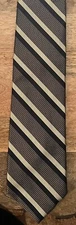 JOS A. BANK MEN’S SIGNATURE GRAY, WHITE, & BLACK 100% SILK TIE/PRE-OWNED/NOTABLE