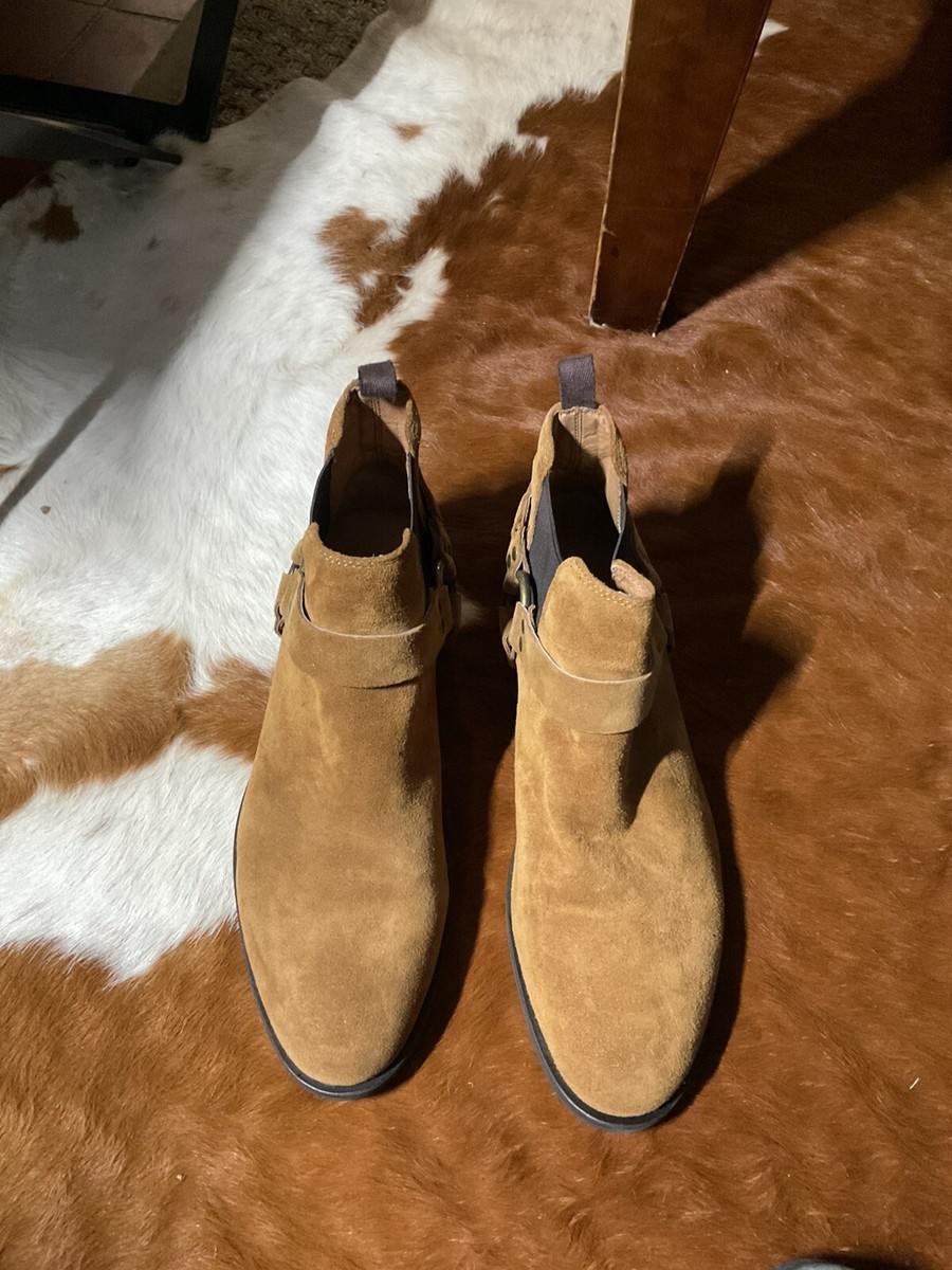 Frye Scott Chelsea Harness 80076 Mens Brown Suede Slip On Boots Size 13 US Frye Scott Chelsea Harness 80076 Mens Brown Suede Leather  main image 4