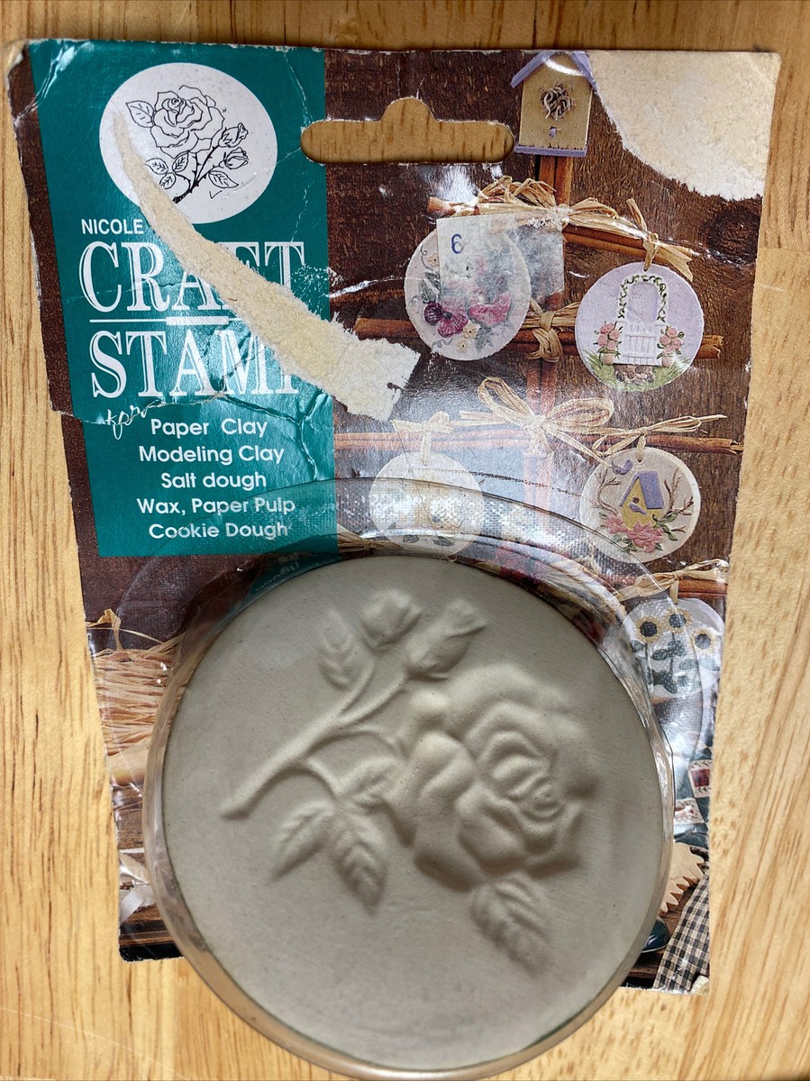 Ceramic Nicole Craft Stamp (STP 117) -Rose Flower- for clay, wax