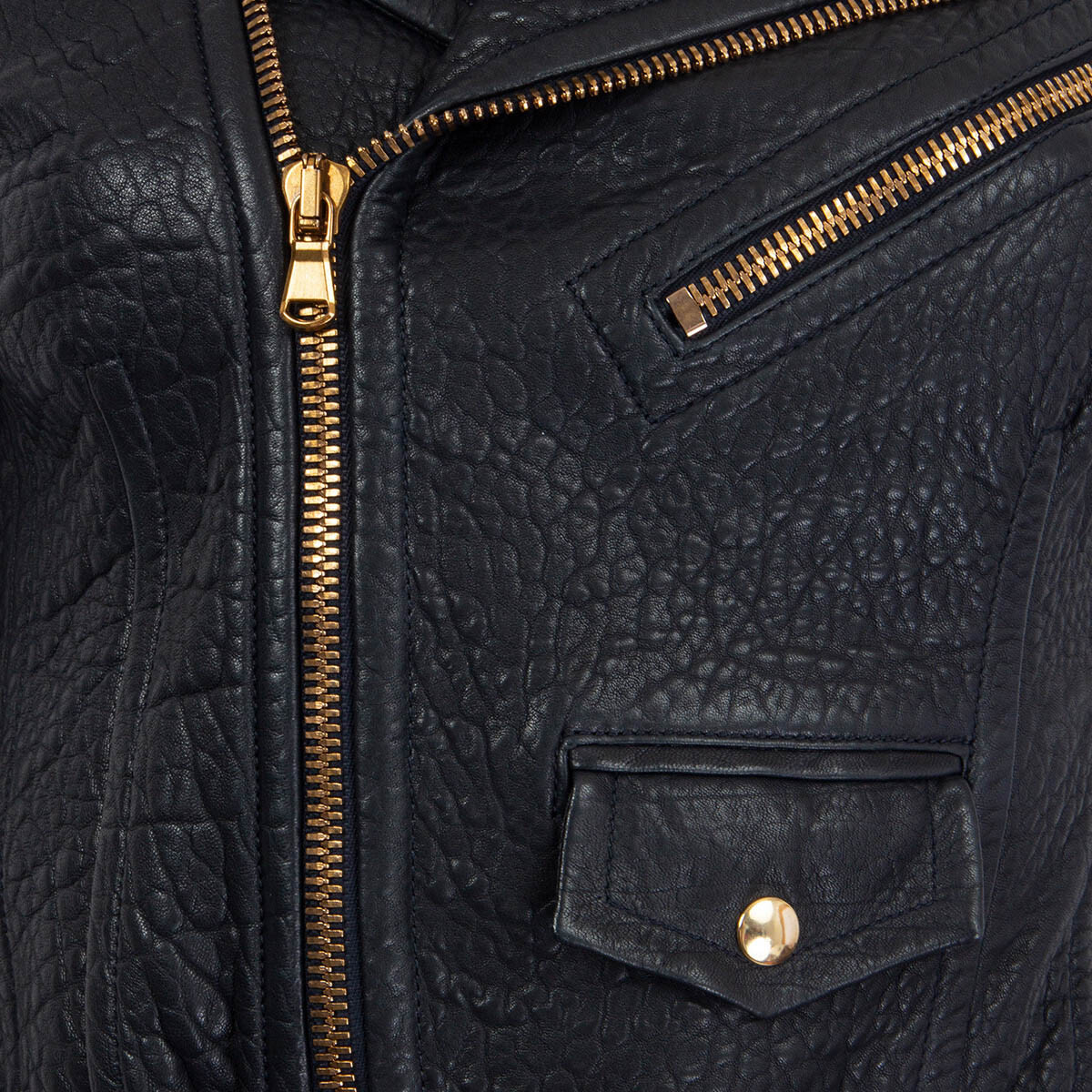 63628 auth ALEXANDER MCQUEEN navy blue leather BIKER Jacket 63628 auth ALEXANDER MCQUEEN navy blue leather BIKER Jacket