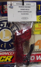 ROKAR RACING, CLEAR RED, HANDHELD HO SLOT CAR SPEED CONTROLLER