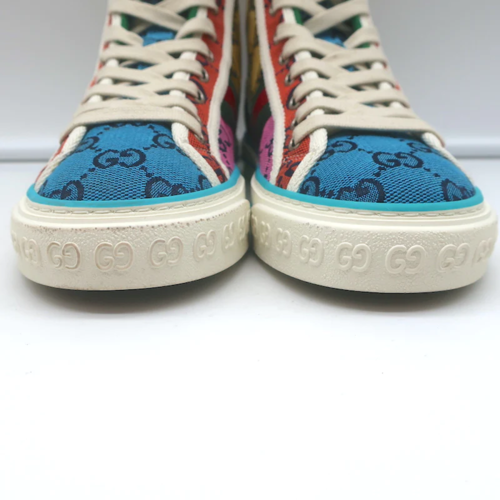 Gucci Tennis 1977 GG High Top Sneakers Multicolor Canvas