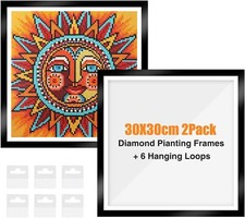 2Pack Diamond Painting Frames, Frames for 30x30cm Diamond Painting 30x30 2PACK