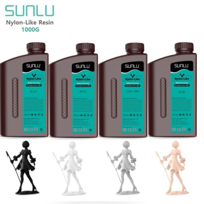 SUNLU 1KG Nylon-Like 405nm UV Curing Resin for DLP/SLA/LCD 3D Printer US