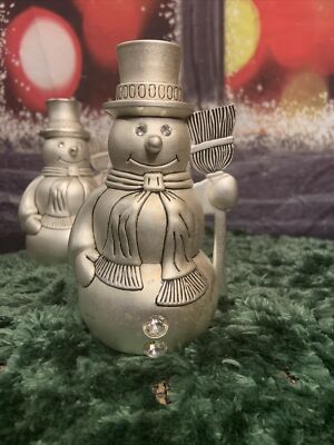Godinger Silver Art Co. Holiday Snowman Candle Holder Crystal