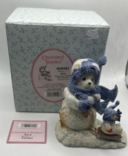 Enesco Cherished Teddies, NORA, 2001, "Brrrr...., 848581, Snowbear pulling Sled