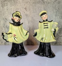 Vintage Florence Ceramics Asian Couple Plante...