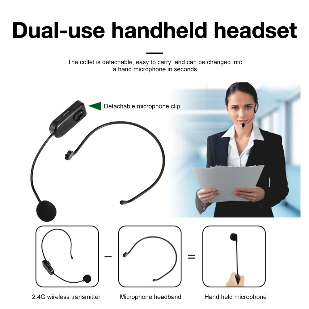 2.4G Head Mounted Rechargeable Microphone for Voice Amplifier